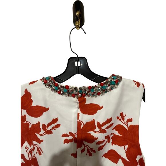 Sachin + Babi Anna Coral Narcissus Floral Print Sheath Dress Size 8 - Picture 9 of 10